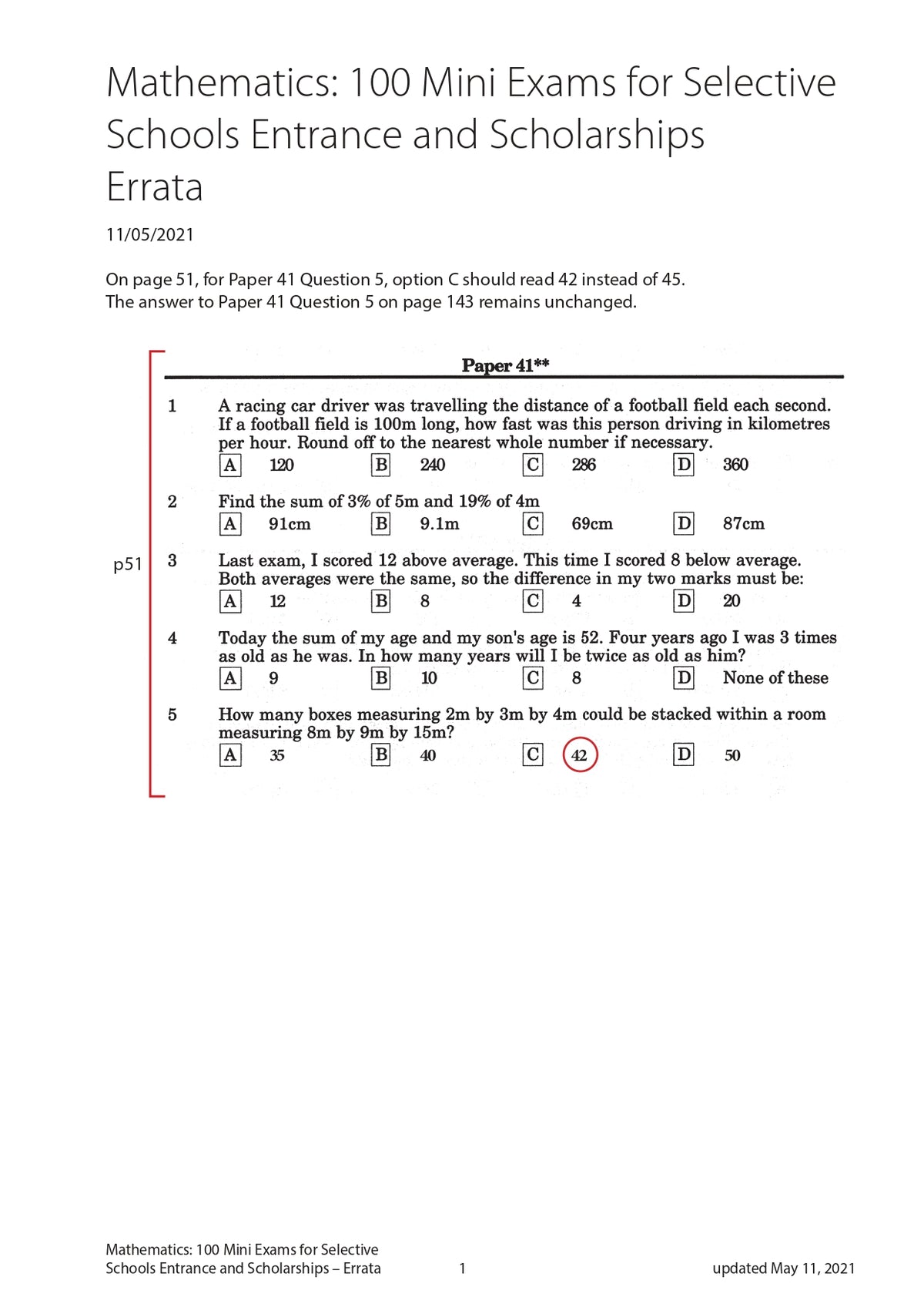 Mathematics: 100 Mini Exams for Selective Schools Entrance and Scholarships Year 5-8
