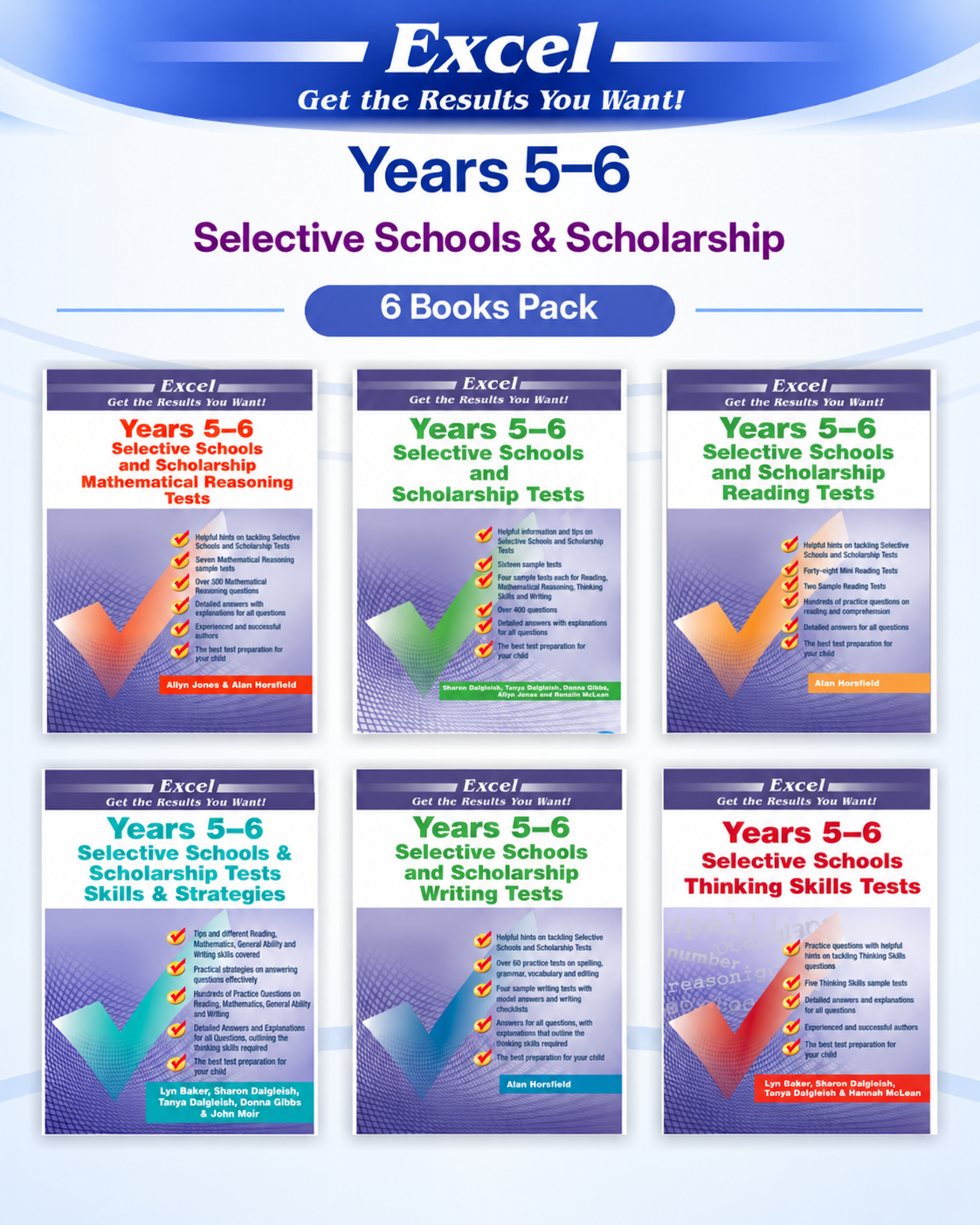 Excel Selective Schools & Scholarship Years 5–6 Book Pack (6 Books)