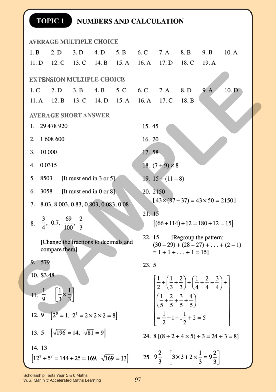 Year 5 & 6 Scholarship Tests Maths