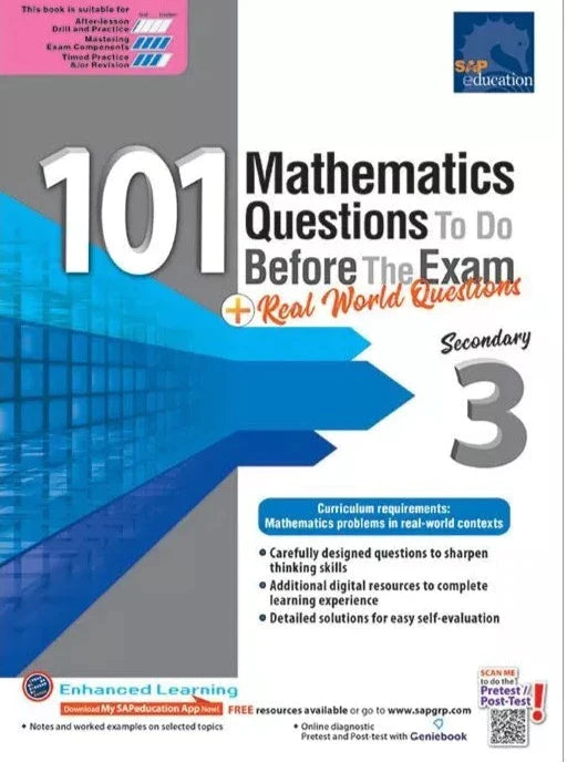 101 Maths Questions To Do Before the Exam + Real World Questions Secondary 3(Year 9) Ada's Book
