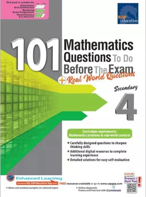 101 Maths Questions To Do Before the Exam + Real World Questions Secondary 4(Year 10) Ada's Book