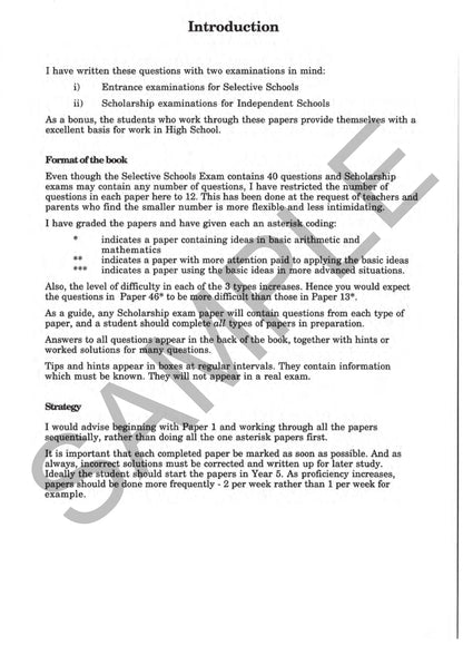 Mathematics: 100 Mini Exams for Selective Schools Entrance and Scholarships Year 5-8