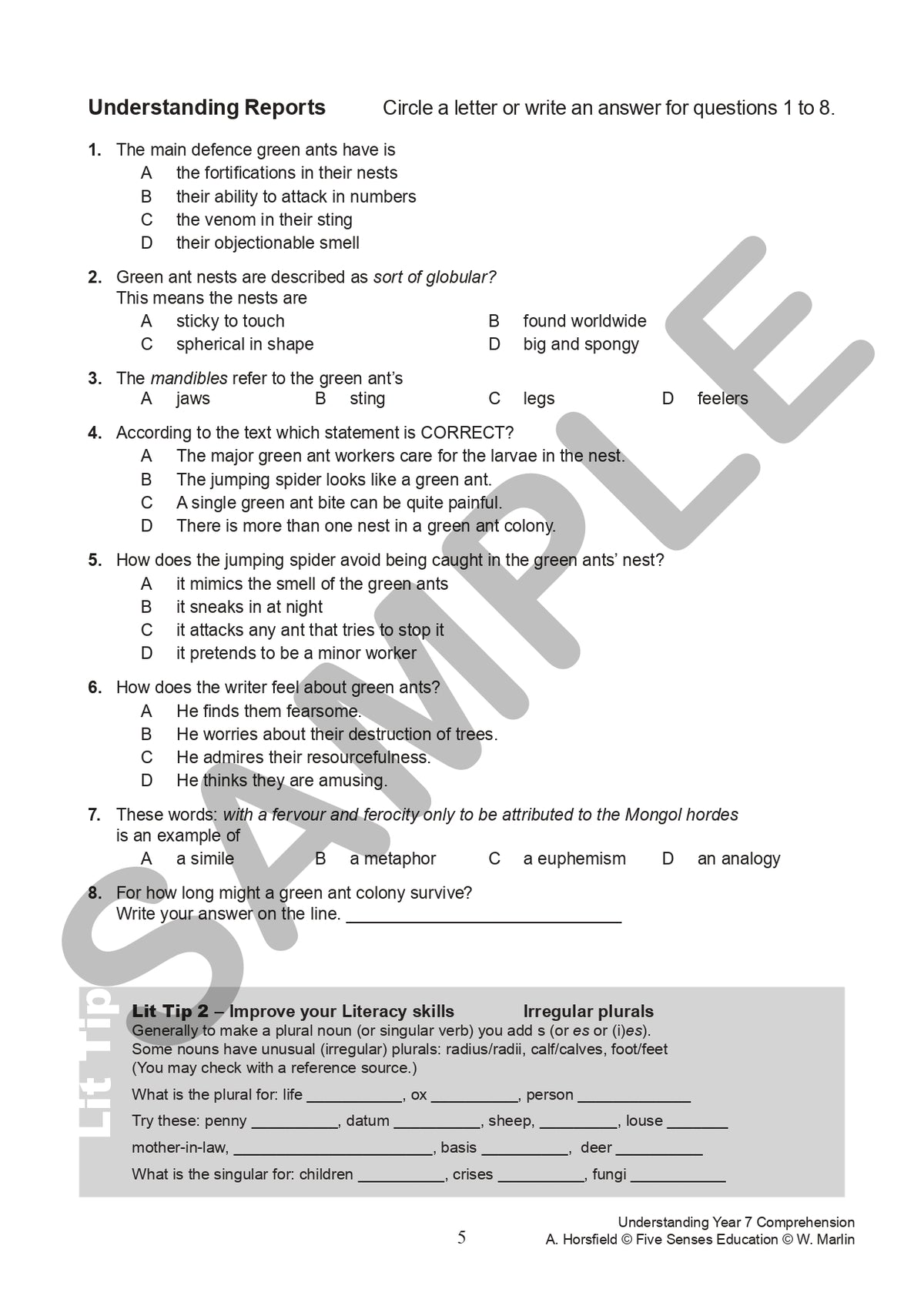 Understanding Year 7 Comprehension