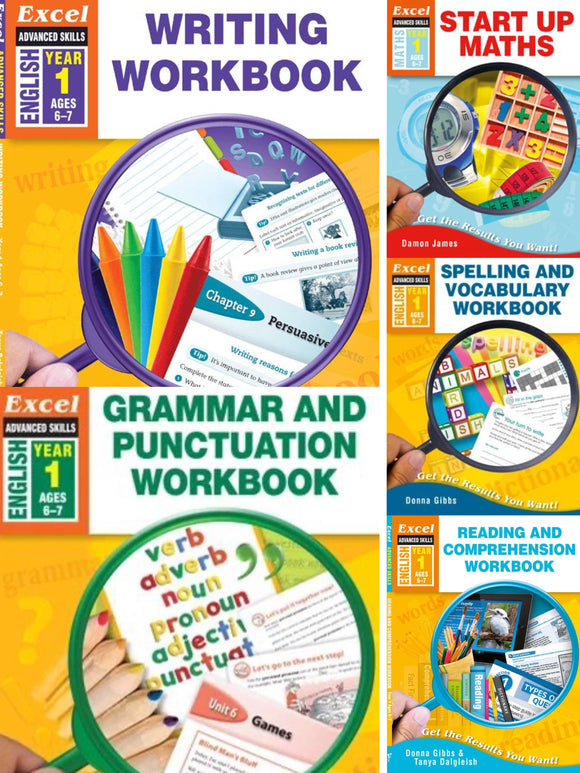 Excel Advanced Skills 5 Book Pack(Writing, Grammar, Maths, Spelling&Reading)-Year 1 Ada's Book