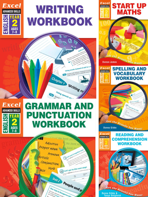 Excel Advanced Skills 5 Book Pack(Writing, Grammar, Maths, Spelling&Reading)-Year 2 Ada's Book