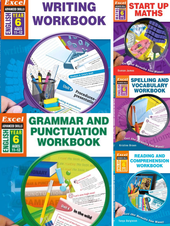 Excel Advanced Skills 5 Book Pack(Writing, Grammar, Maths, Spelling&Reading)-Year 6 Ada's Book