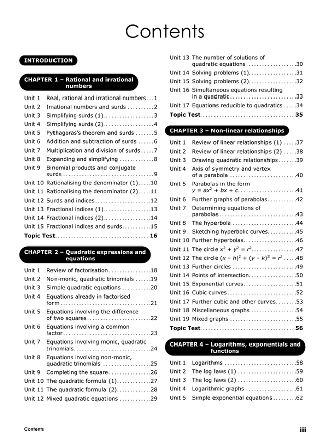 Excel Essential Skills - Advanced Mathematics Revision & Exam Workbook Year 10 Ada's Book