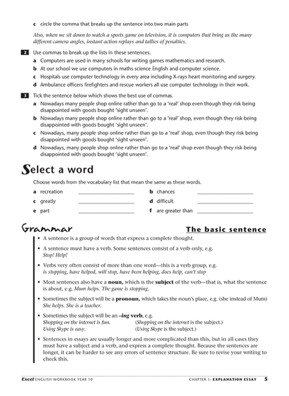 Excel Essential Skills - English Workbook Year 10 Ada's Book