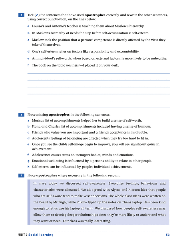 Excel Essential Skills - Grammar & Punctuation Workbook Years 9-10 Ada's Book