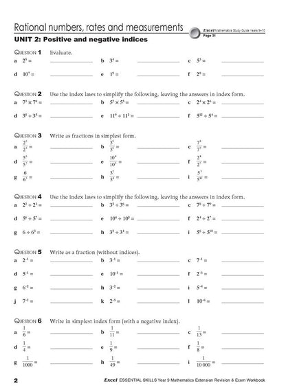 Excel Essential Skills - Mathematics Extension Revision & Exam Workbook Year 9 Ada's Book