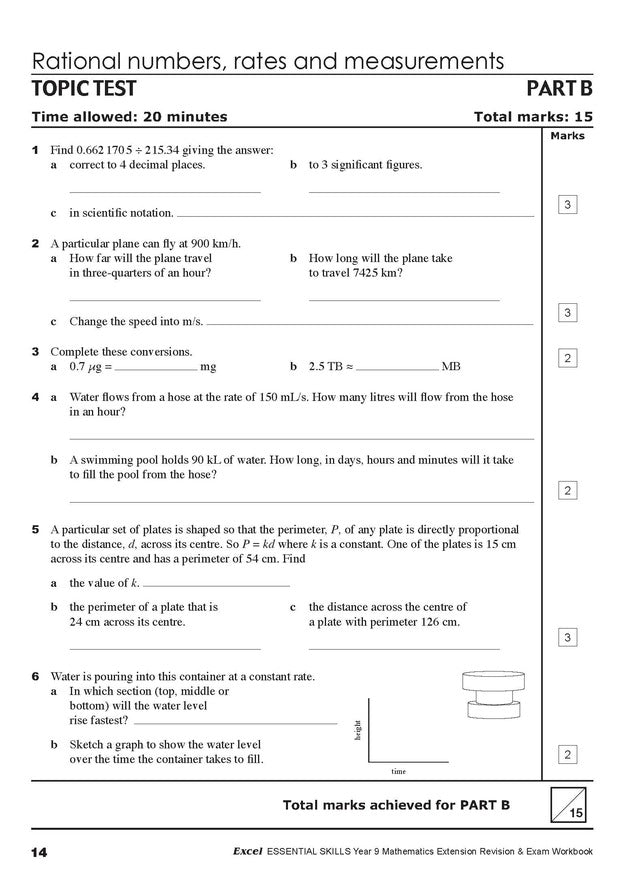 Excel Essential Skills - Mathematics Extension Revision & Exam Workbook Year 9 Ada's Book