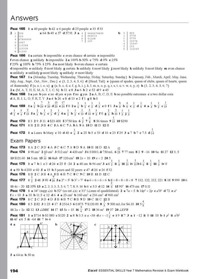 Excel Essential Skills - Mathematics Revision & Exam Workbook Year 7 Ada's Book