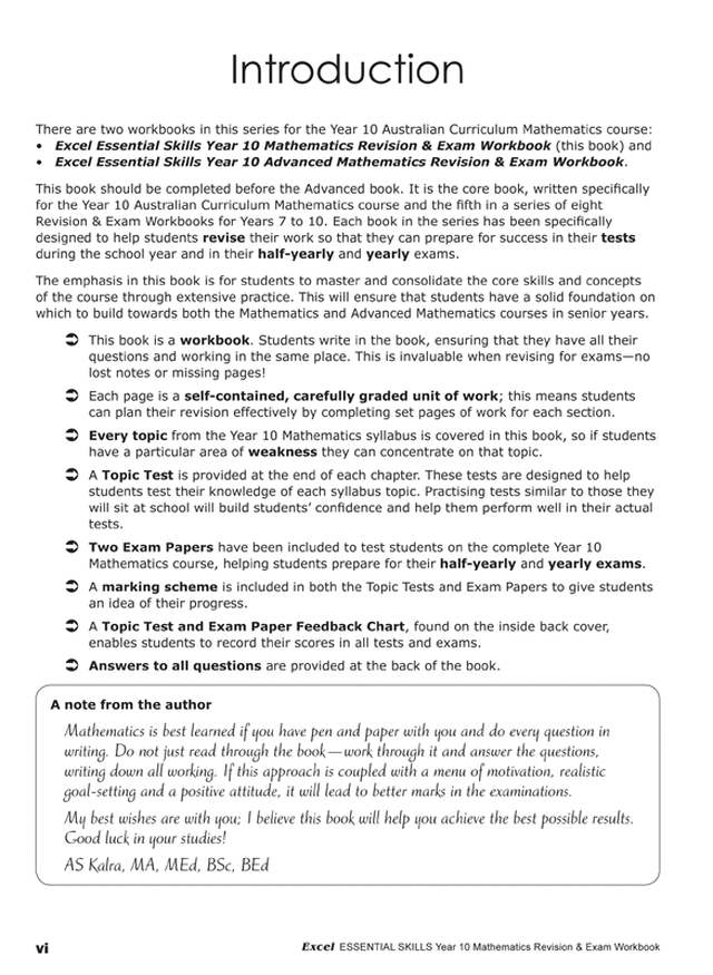 Excel Essential Skills - Mathematics Revision and Exam Workbook Year 10 Ada's Book