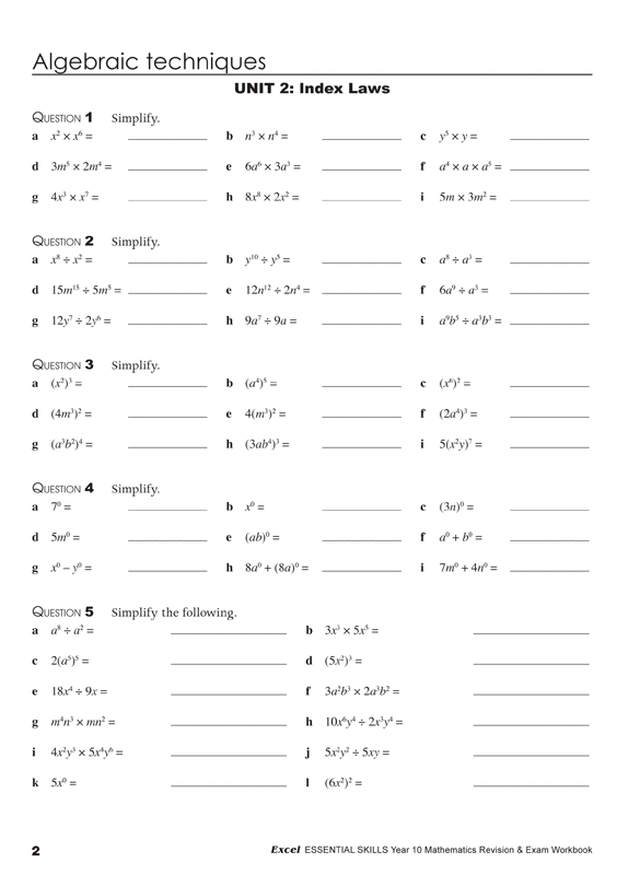 Excel Essential Skills - Mathematics Revision and Exam Workbook Year 10 Ada's Book
