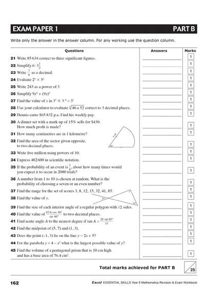 Excel Essential Skills - Mathematics Revision and Exam Workbook Year 9 Ada's Book