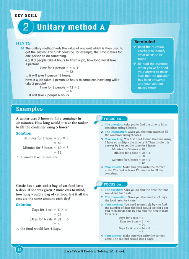Excel Essential Skills - Problem Solving Workbook Year 8 Ada's Book