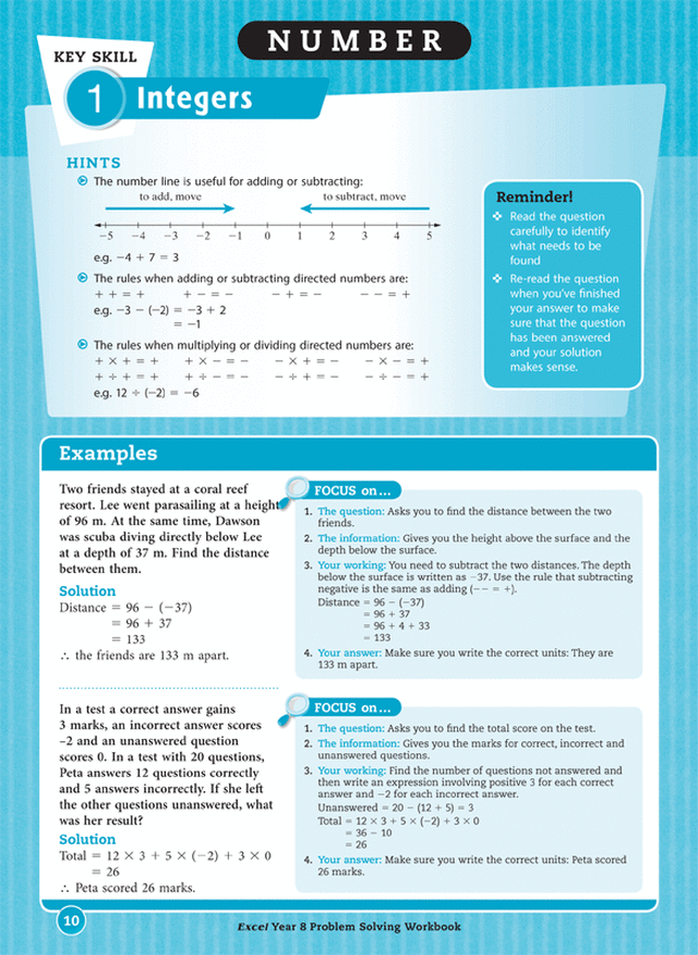 Excel Essential Skills - Problem Solving Workbook Year 8 Ada's Book