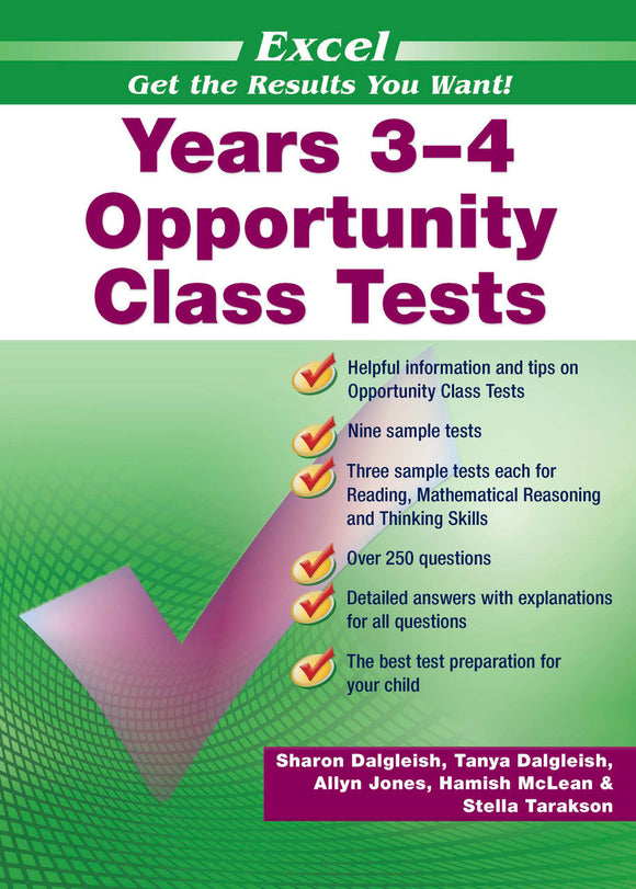 Excel Opportunity Class Tests Years 3-4 Ada's Book