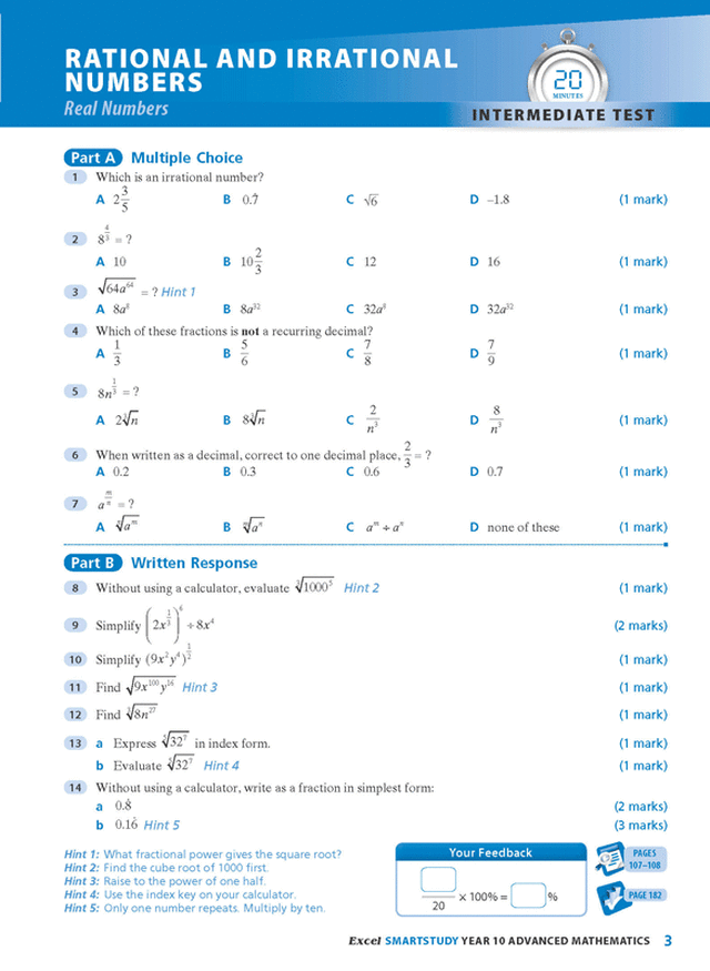Excel SmartStudy - Advanced Mathematics Year 10 Ada's Book