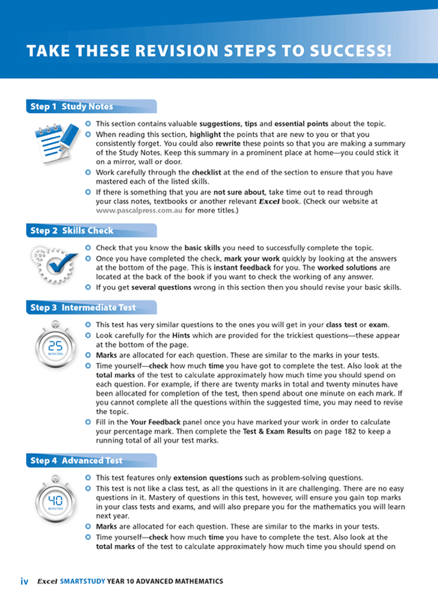 Excel SmartStudy - Advanced Mathematics Year 10 Ada's Book