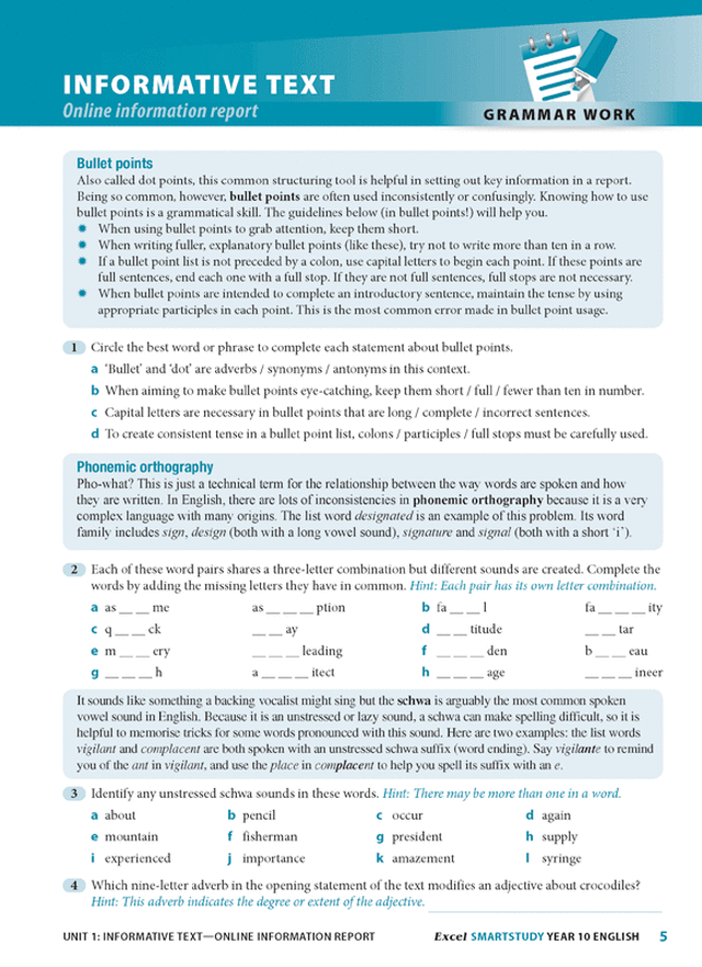 Excel SmartStudy - English Year 10 Ada's Book