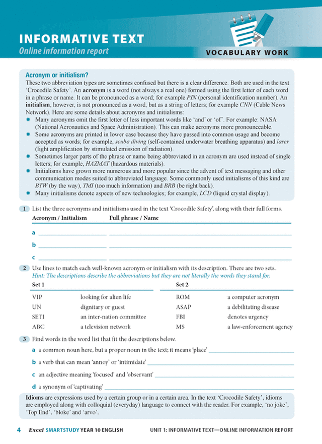 Excel SmartStudy - English Year 10 Ada's Book