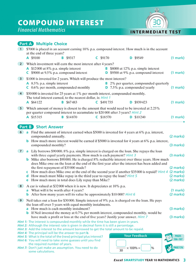 Excel SmartStudy - Mathematics Year 10 Ada's Book