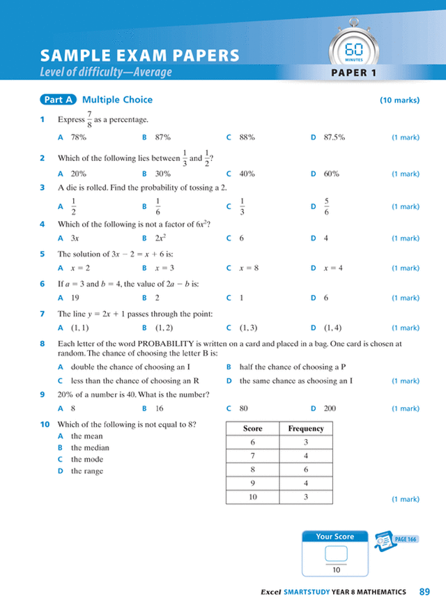 Excel SmartStudy - Mathematics Year 8 Ada's Book