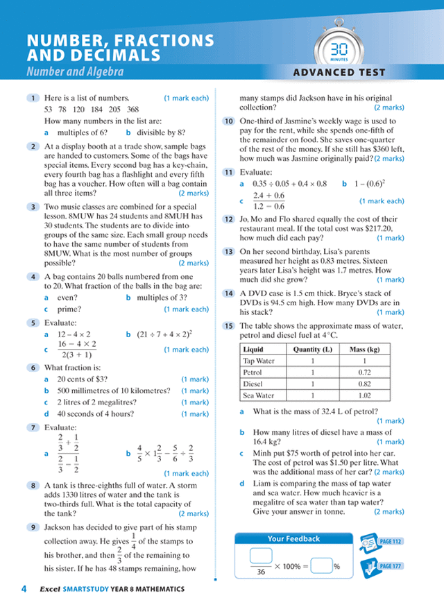 Excel SmartStudy - Mathematics Year 8 Ada's Book