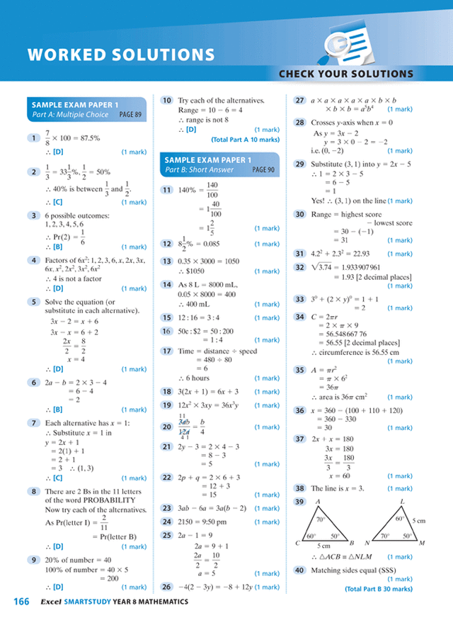 Excel SmartStudy - Mathematics Year 8 Ada's Book