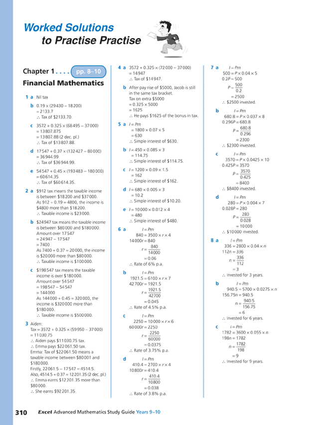 Excel Study Guide - Advanced Mathematics Years 9-10 Ada's Book