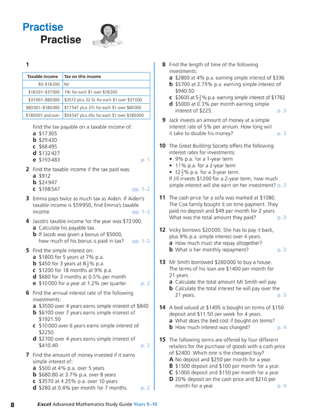Excel Study Guide - Advanced Mathematics Years 9-10 Ada's Book