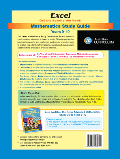 Excel Study Guide - Mathematics Years 9-10 Ada's Book