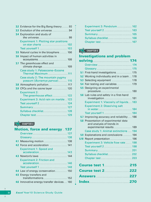 Excel Study Guide - Science Year 10 Ada's Book