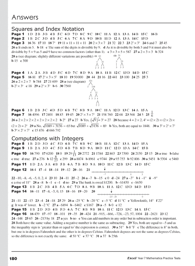 Excel Year 7 Mathematics Practice Tests Excel year 7 mathematics practice tests