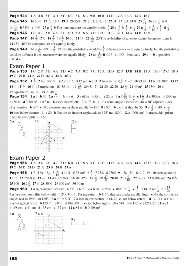 Excel - Year 7 Mathematics Practice Tests Ada's Book