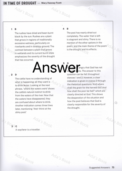 Multiple Choice Understanding Australian Poetry-Scholarship/Selective school/ICAS