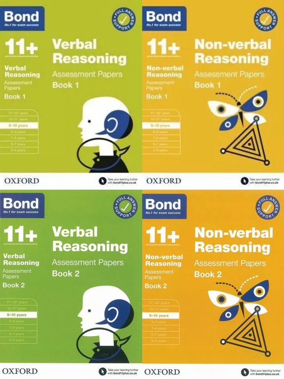 Bond 11+: Verbal & Non-verbal Reasoning Assessment Papers for 9 to 10 years(4 books)