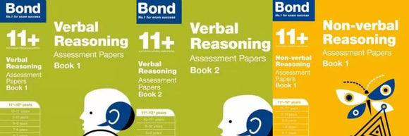 Bond 11+: Verbal & Non-verbal Reasoning Assessment Papers for 11 to 12 years(3 books)