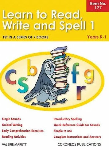 Learn to Read, Write & Spell Book 1 Yrs K to 1 (Item no. 177)