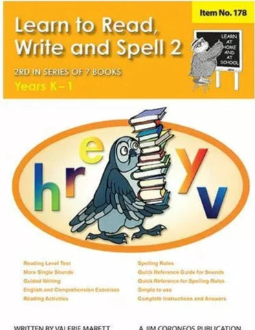 Learn to Read, Write & Spell Book 2 Yrs K to 1 (Item no. 178)
