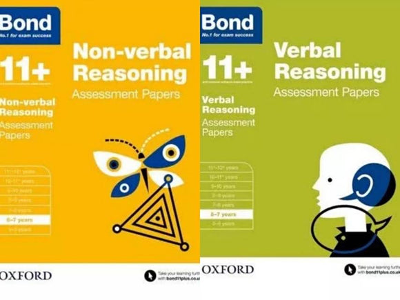 Bond 11+: Verbal Reasoning & Non Verbal reasoning Assessment Papers for 6 to 7 years(2 books)