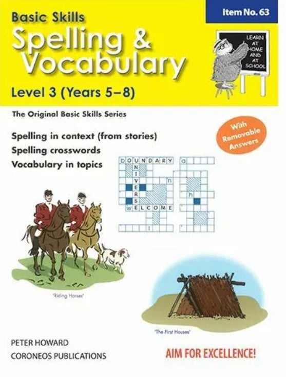 Spelling Vocabulary Level Yrs (Basic Skills No. 63)