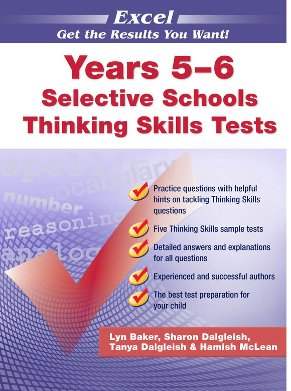 Excel Selective Schools Thinking Skills Tests Years 5-6