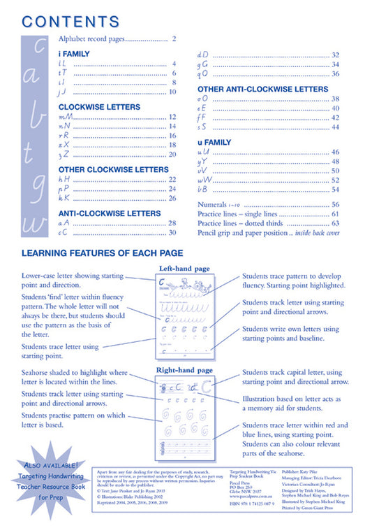 Targeting Handwriting VIC Prep Student Book