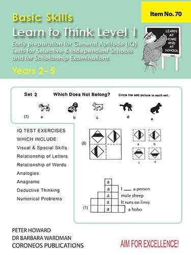 Learn to Think Level 1 Yrs 2 to 5 (Basic Skills No. 70) Scholarship
