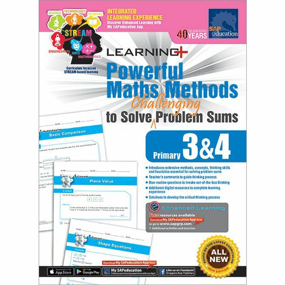 Singapore SAP Learning+ Powerful Maths Methods to Solve Challenging Problems Sums Primary 3&4